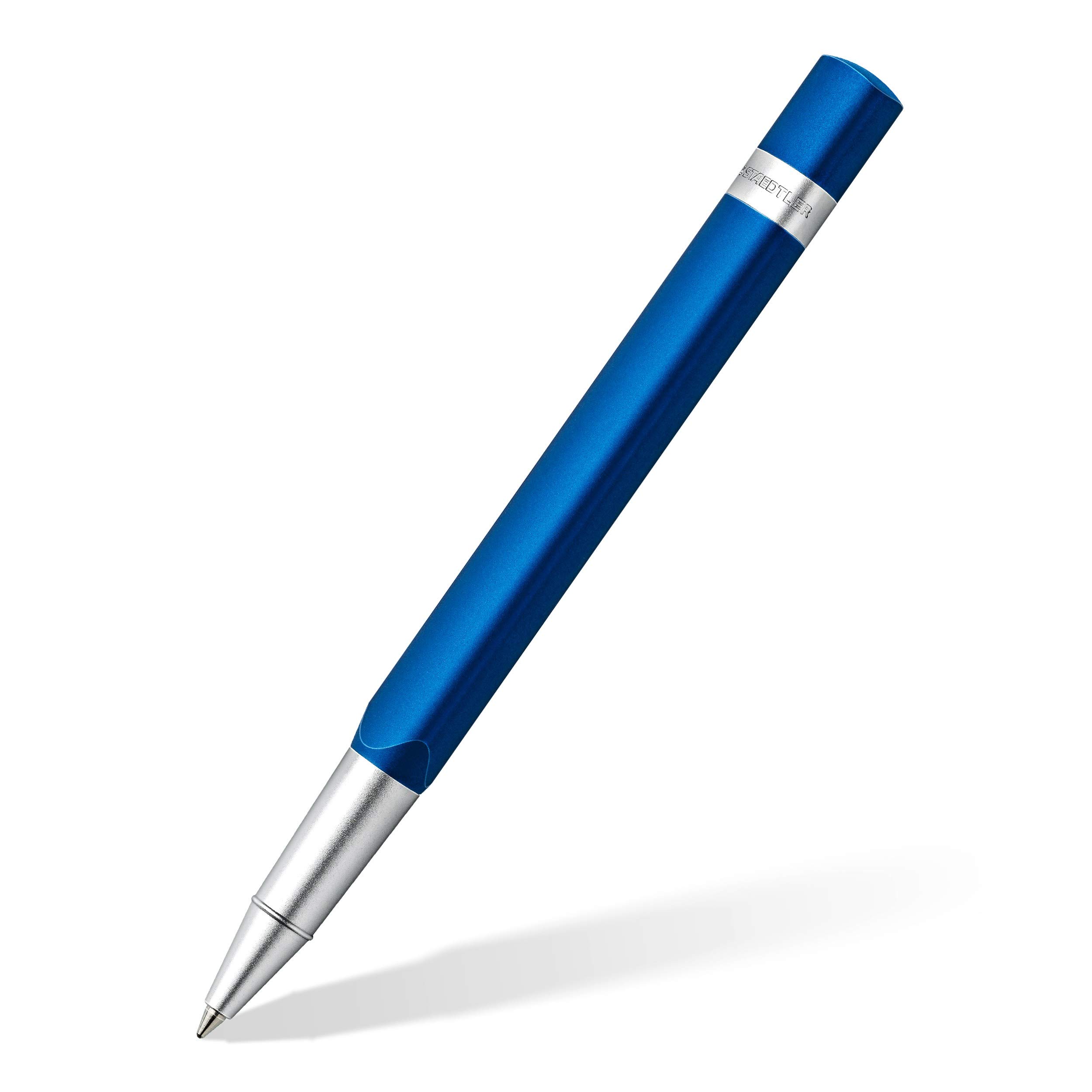 Staedtler TRX 412 TRX 3M-9 Roller Pen (Ergonomic Triangular Shape, Matt,  Velvety Aluminium Surface, Metal Clip, Blue barrel, Standard Large Refill,  Stroke Width M, Ink Colour Black) : Amazon.in: Office Products