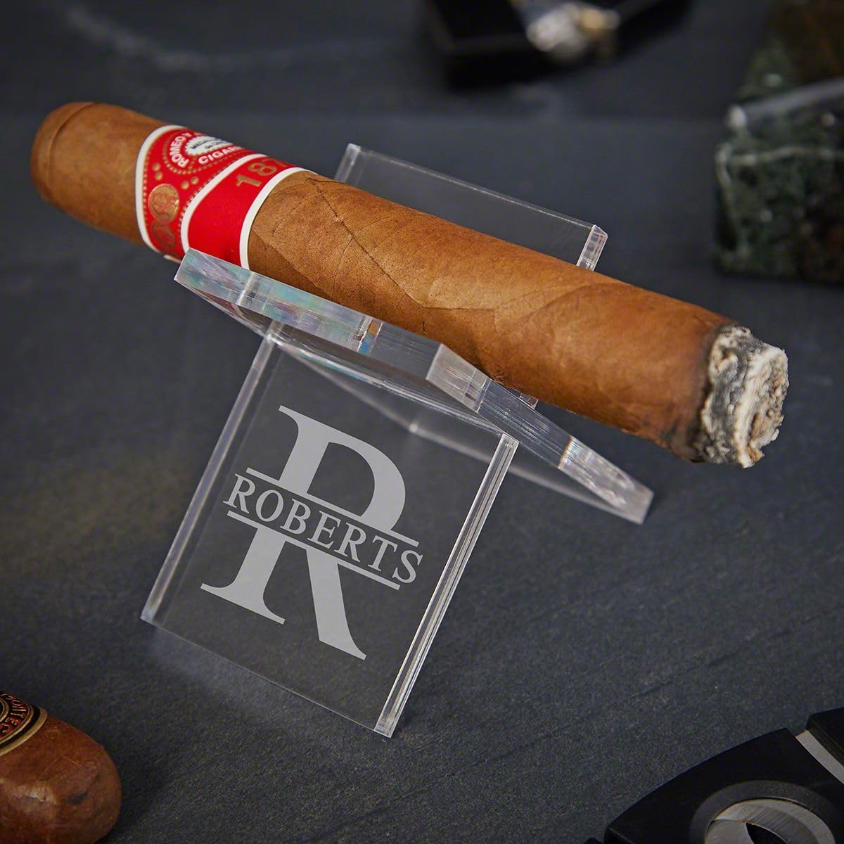 Custom 6pc Cigar Gift Set with Twist Glasses by HomeWetBar - Cigar Lover, Whiskey and Cigar Gift,
