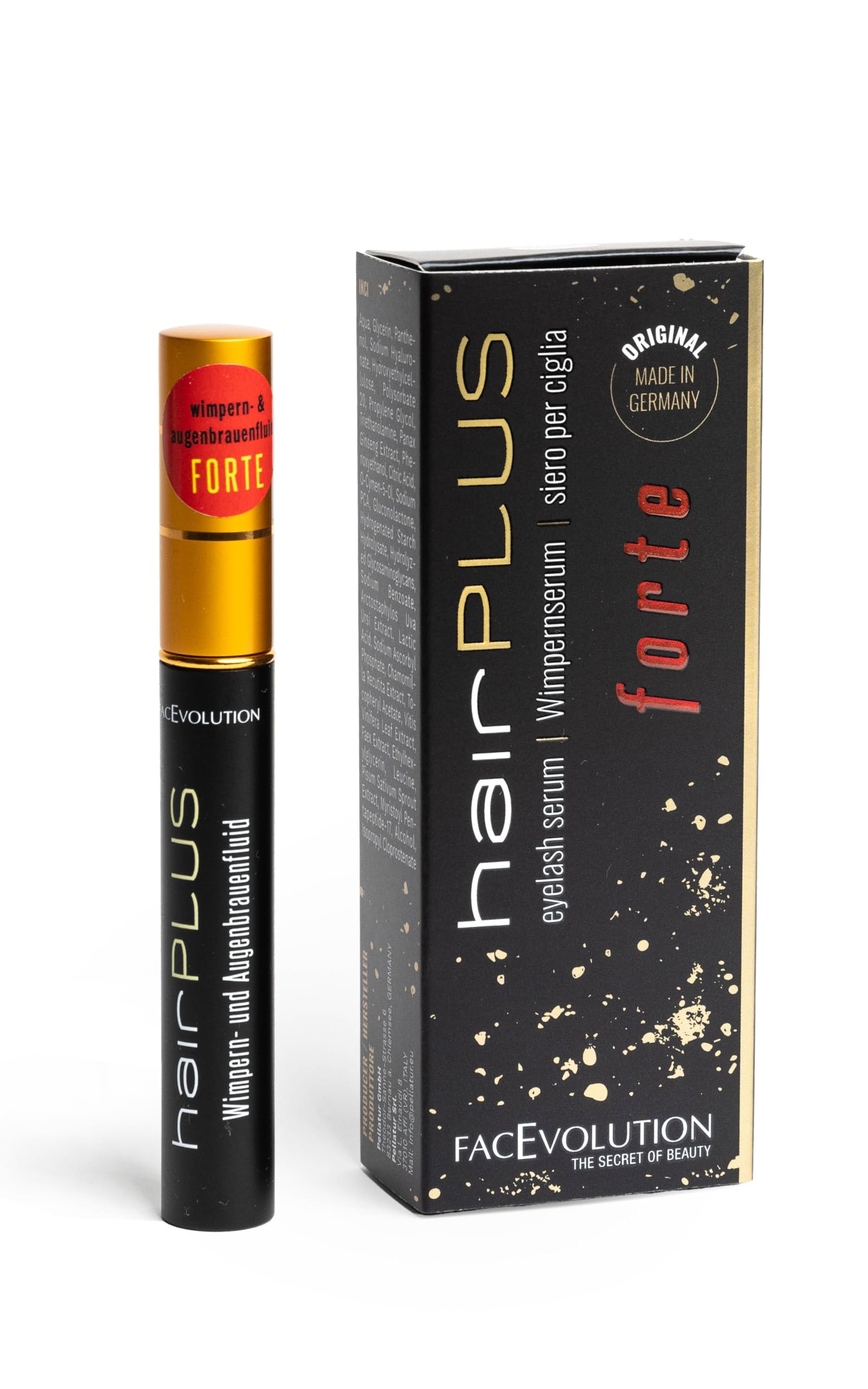 FaceEvolution Hair Plus forte Wimpernserum 4,5 ml | Intensiv Lash Serum für hochwirksame Wimpernpflege & Augenbrauenpflege, Dichtere Wimpern & Augenbrauen in 4-6 Wochen