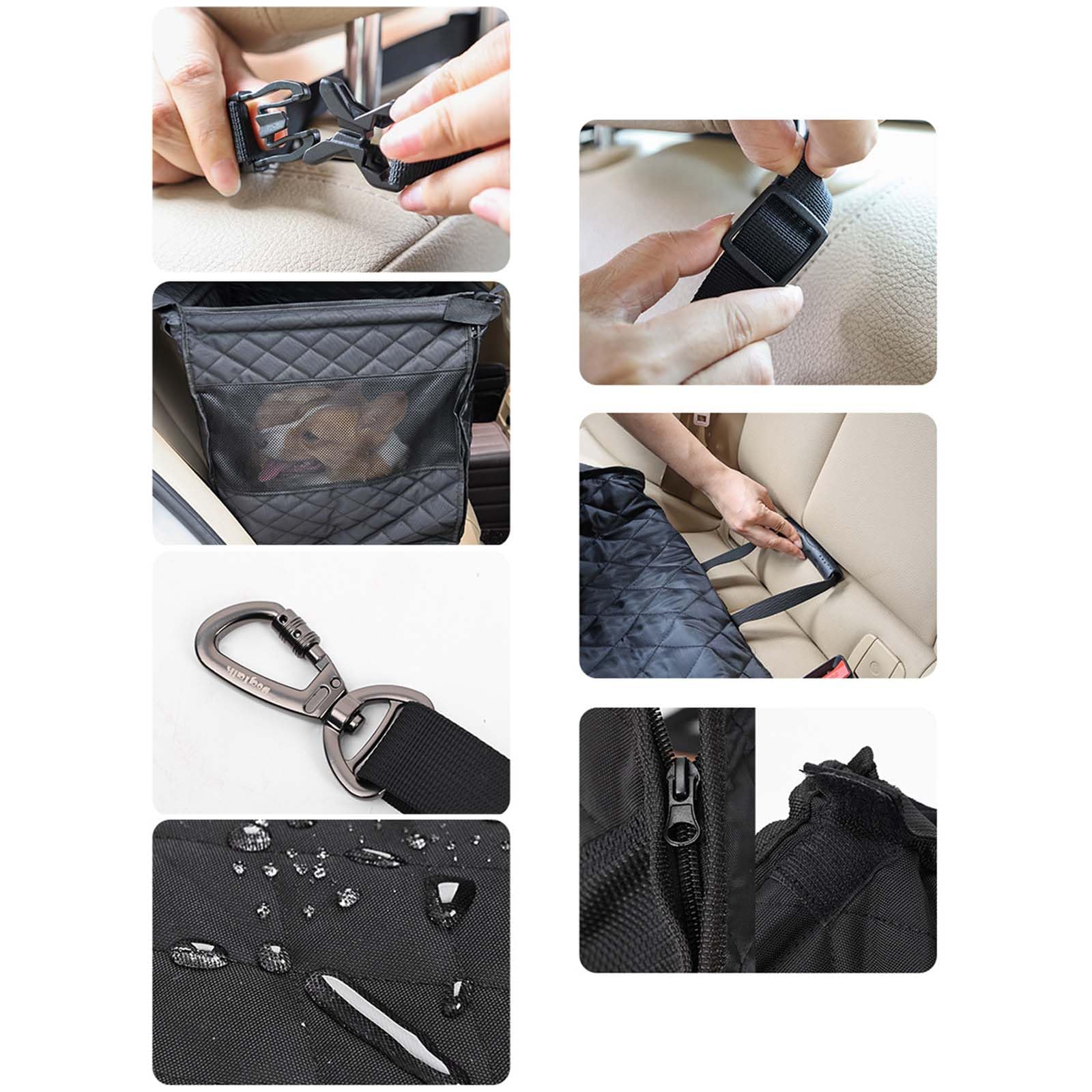 Panier portable pour chien et chat pour voiture, sac de transport pour petite voiture de sécurité sur le siège arrière, ceinture avec boucle pour petite console centrale, taille moyenne