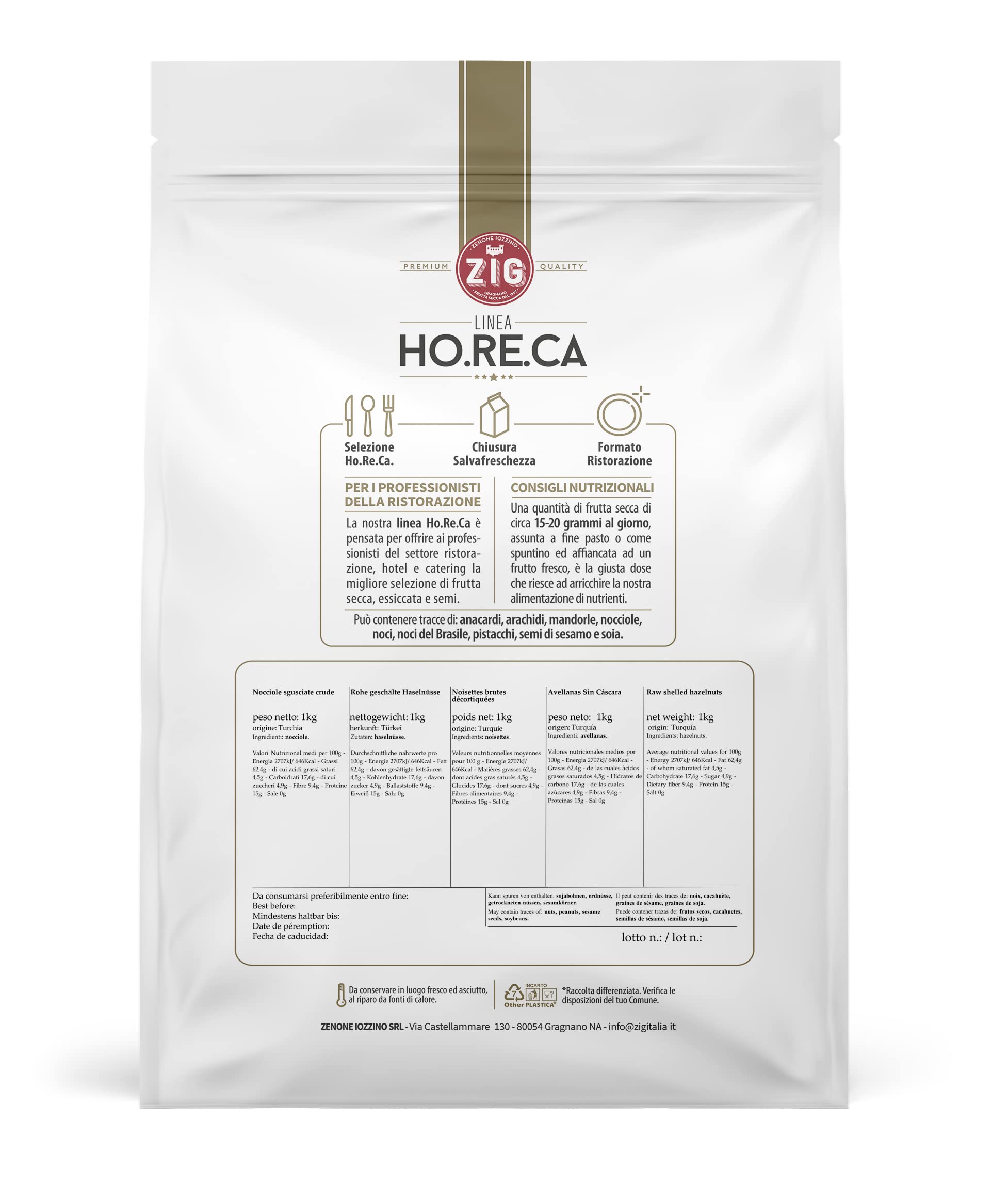 ZIG - HORECA - Nocciole sgusciate crude prima scelta extra 1 Kg