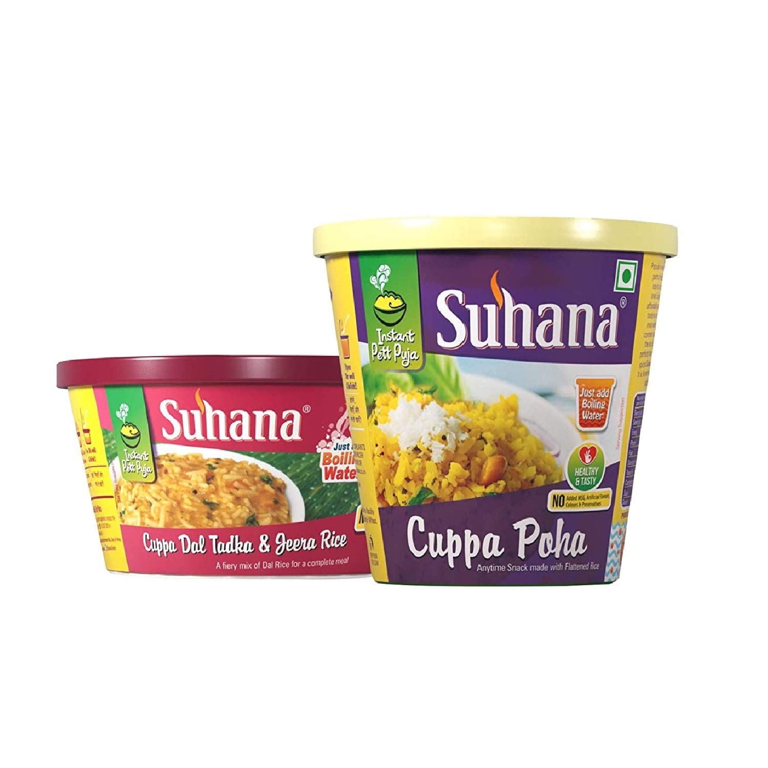 Suhana Cuppa Dal Tadka & Jeera Rice + Poha Ready to eat Instant Breakfast Combo Pack of 2-image-28