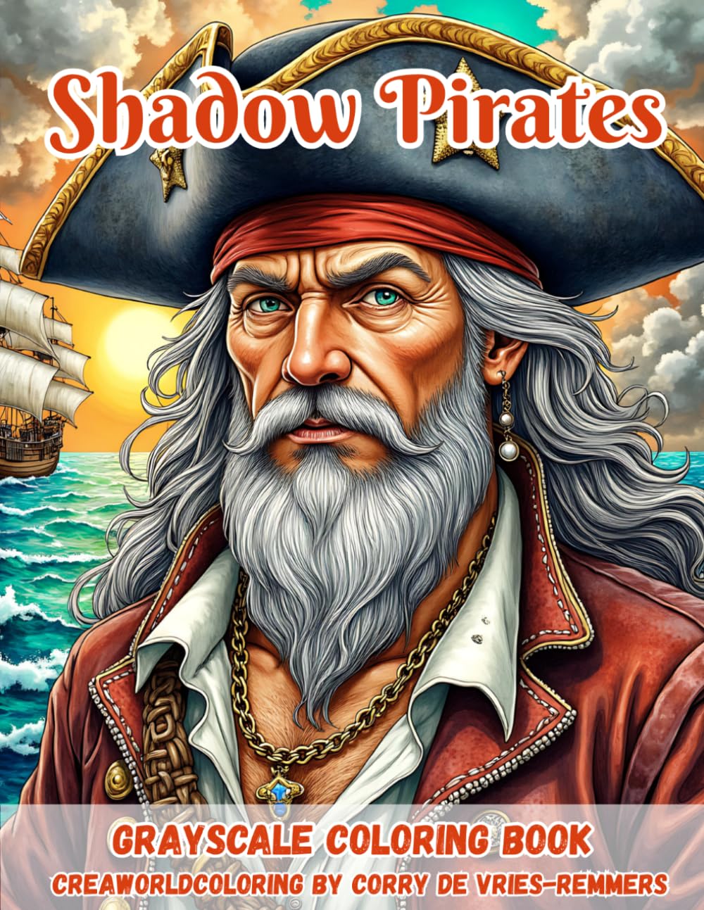 Shadow Pirates: A Dark Fantasy Coloring Adventure with 60 Mysterious Pirate Illustrations