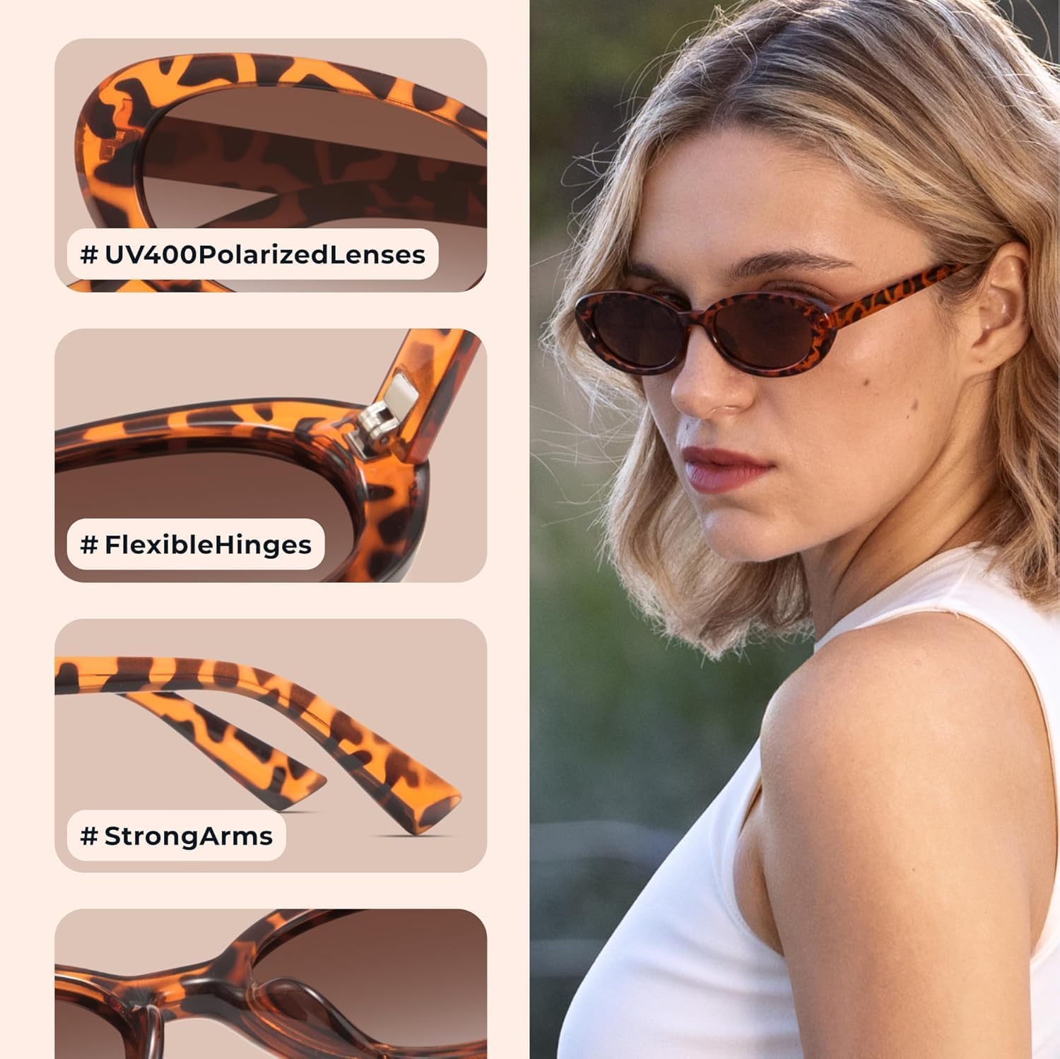 miyya Old Money Polarized Oval Sunglasses – 2025 Edition, UV400 Protection, Feather-Light Fit & Trendy Colors