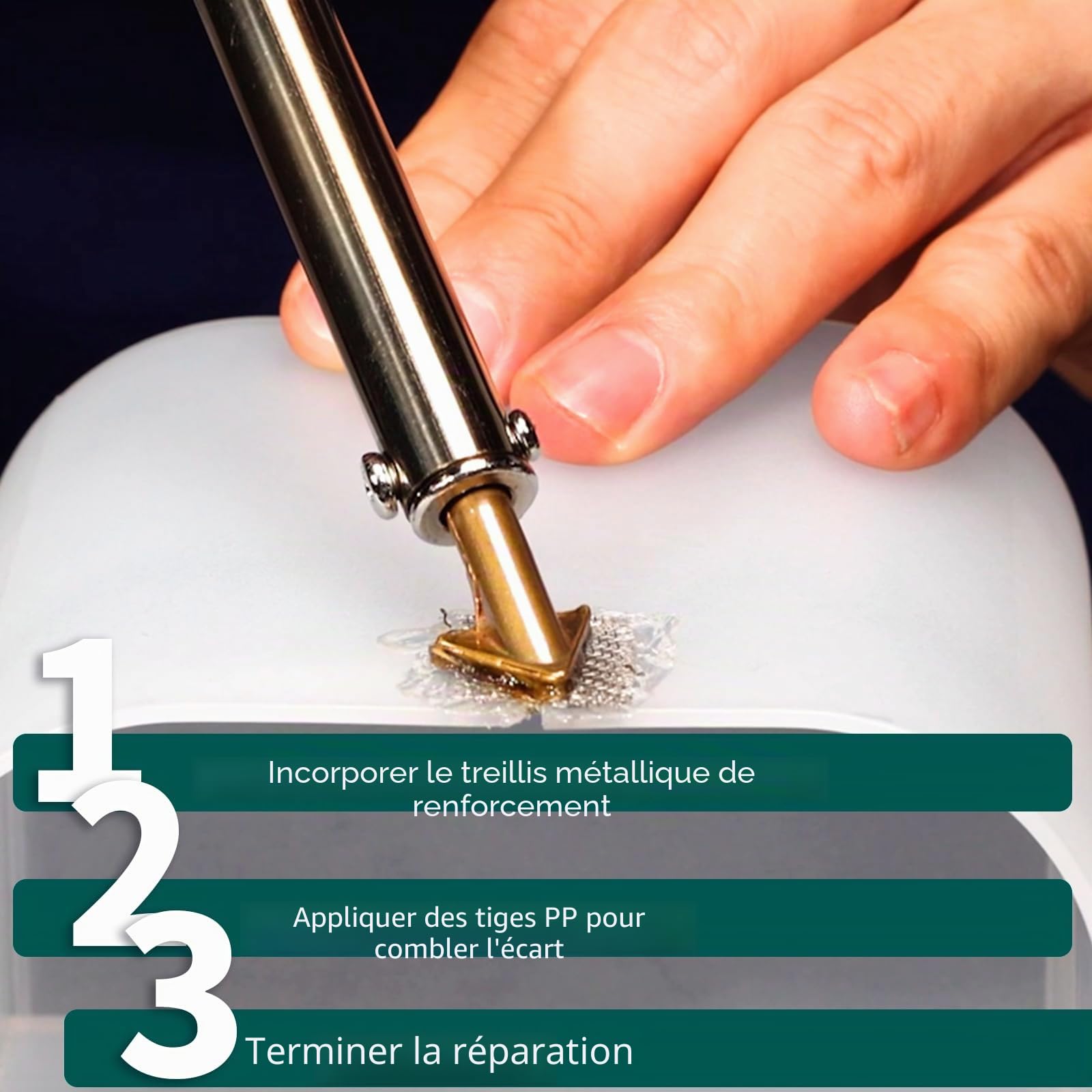 YIHUA 960-IV soudure plastique pour reparation plastique avec témoin lumineux avec embouts 20/20 barres plastiques noires et blanches pour soudeuse plastique réservoir de carburant réparation EU Plug