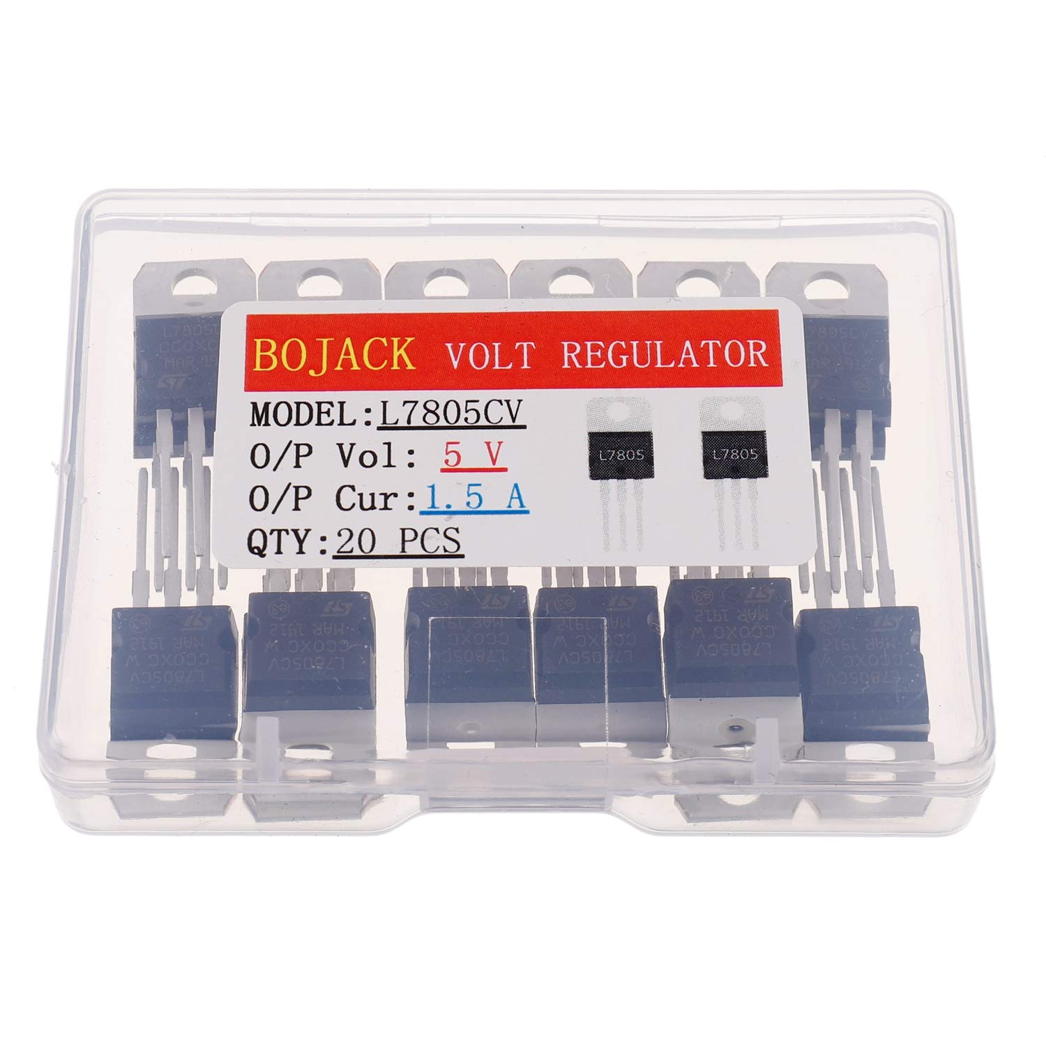 Buy BOJACK IC L7805CV Voltage Regulator Output 5 V 1.5 A Integrated Circuits L7805 Linear