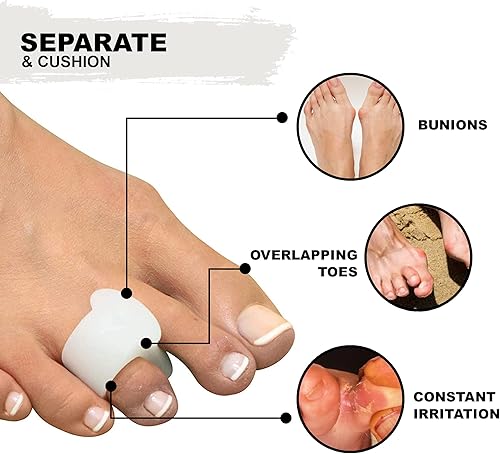 Miniatura 4 de Mars Wellness Separador de dedos de gel y espaciadores de dedos de los pies, juanetes, dedos en martillo, dedos superpuestos, esparcidor de dedos y