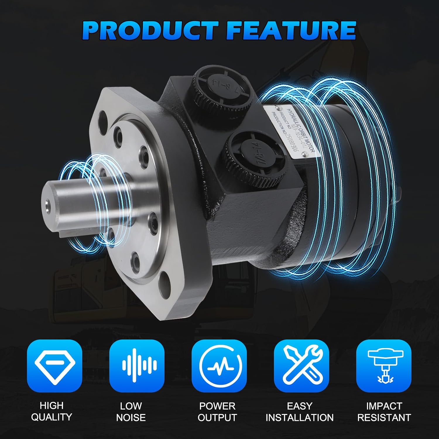 103-1034-012 Hydraulic Motor Replacement for Eaton Char-Lynn S Series | Direct Replacement 103-1034 Cast Iron High Torque 75cc/r Displacement Max Pressure 2000PSI 2 Bolt Flange Mount
