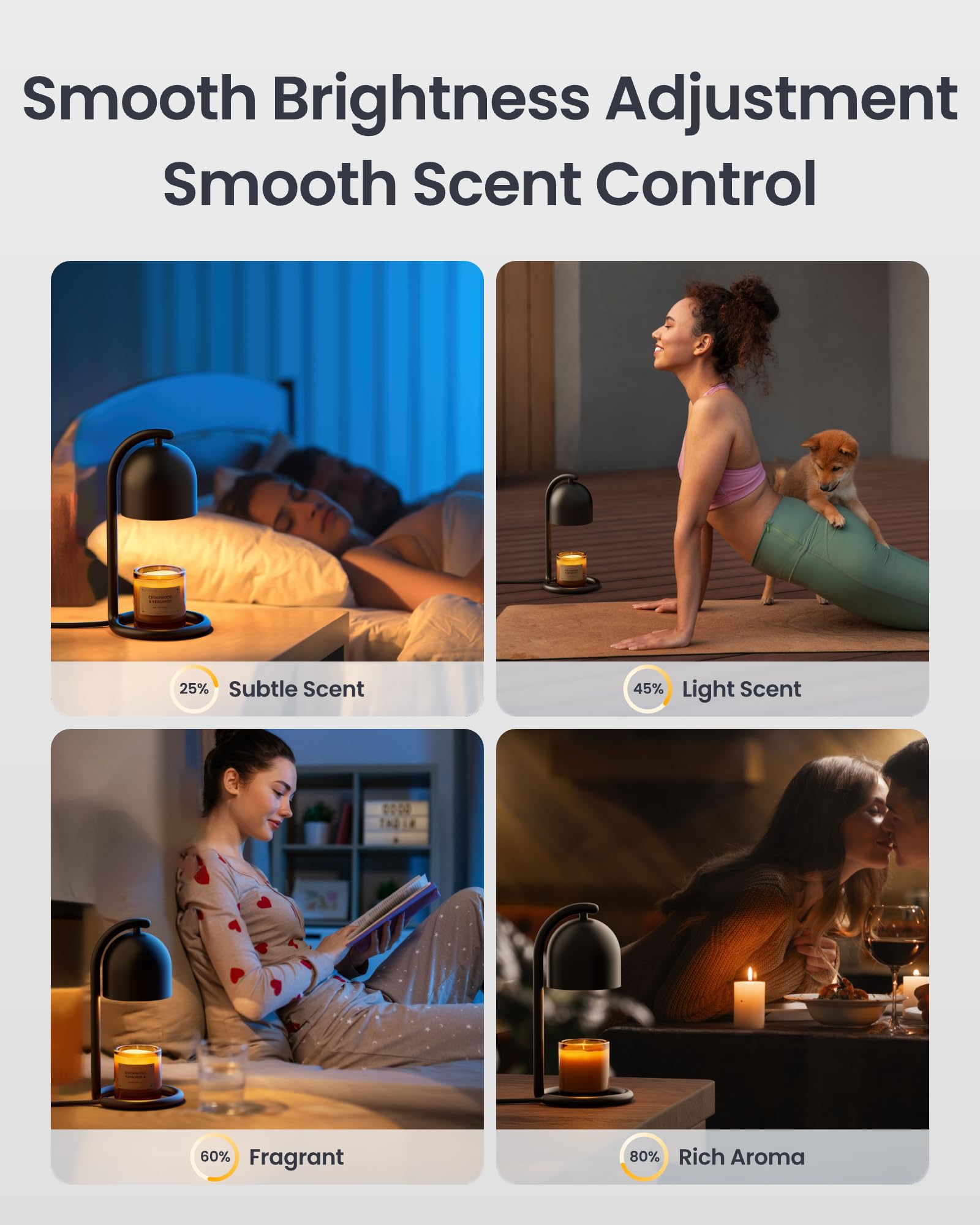 SwitchBot inteligentna lampa do podgrzewania świec, elektryczna lampa zapachowa z timerem i ciemnieniem, kompatybilna z Matter dla Apple Home i Alexa, lampa do podgrzewania świec na urodziny