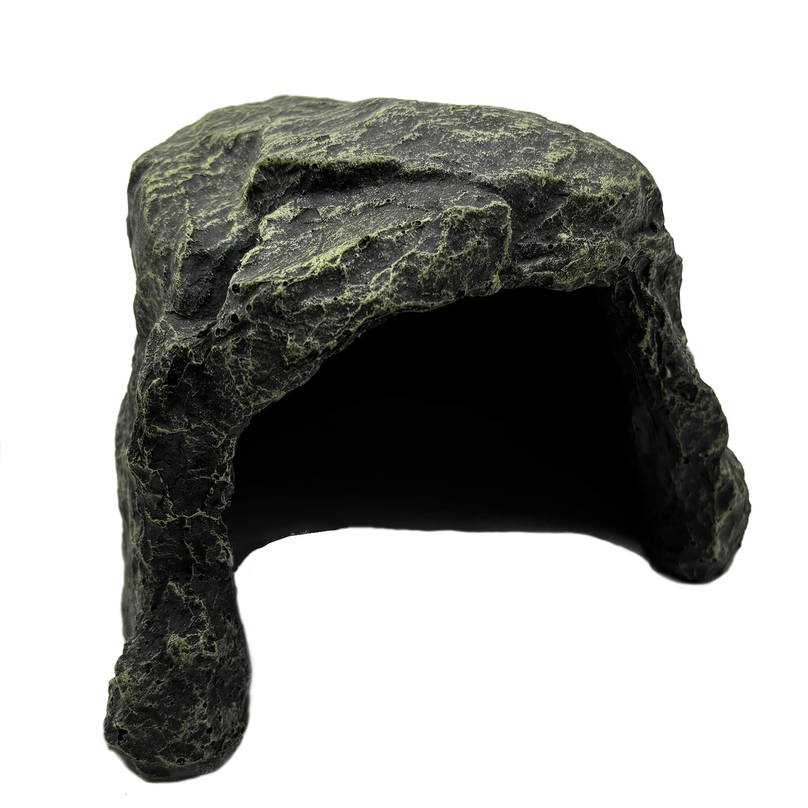 Reptile Rock Hide Cave, Aquarium Habitat Decor Rock Lizard Hideaway Tortoise Hideout for Snakes, Turtles, Amphibians, Fish