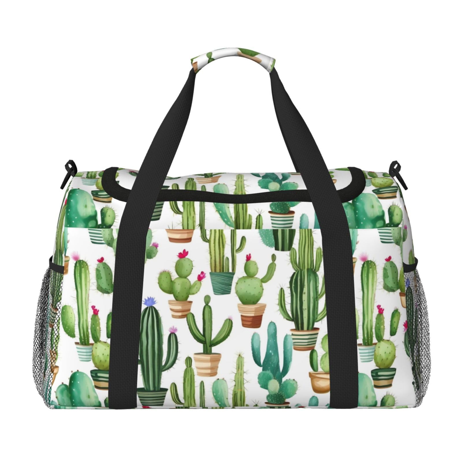 Sac de voyage motif cactus avec poignées ergonomiques solides - 8