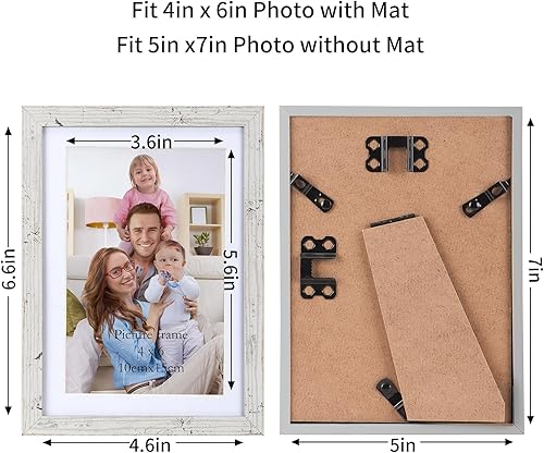 Miniatura 2 de Giftgarden Juego de 10 portarretratos de 5 x 7 pulgadas, color mármol blanco y beige, mate para mostrar fotos de 4 x 6 con paspartú o fotos de 7 x 5