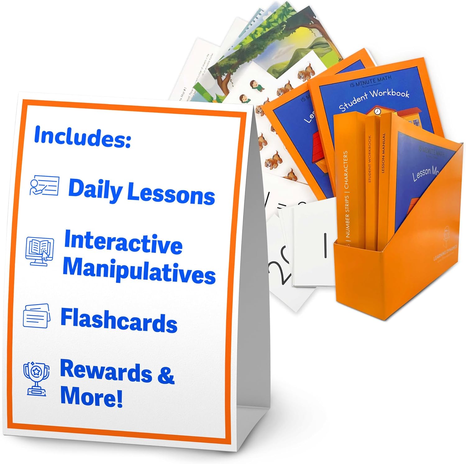 LEARNING DYNAMICS 4 Weeks to Read Program and 15 Minute Math Program – Includes 53 Books, Teaching Manuals, Activity Workbooks, CD, Flashcards, Manipulatives – Learn Math, Reading & Writing