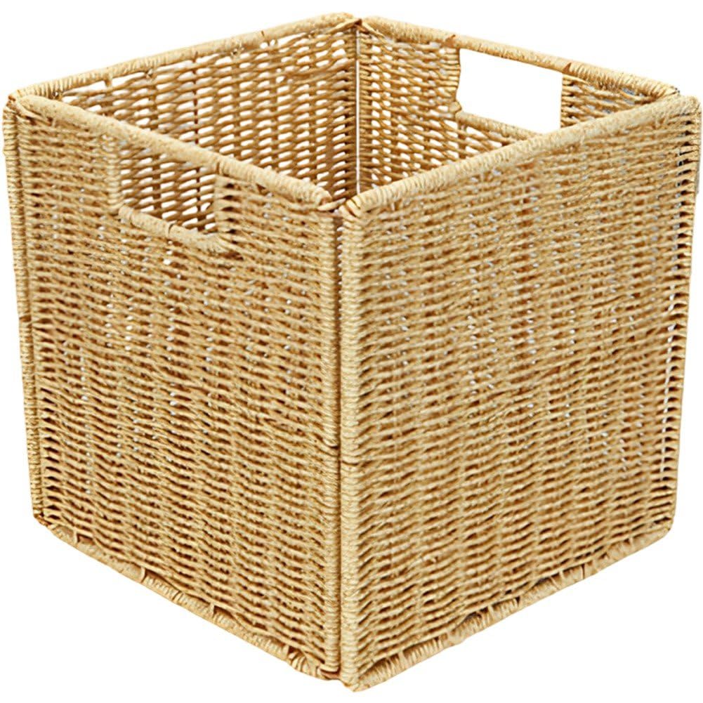 Panier de rangement pliable tressé pour un salon ordonné et esthétique