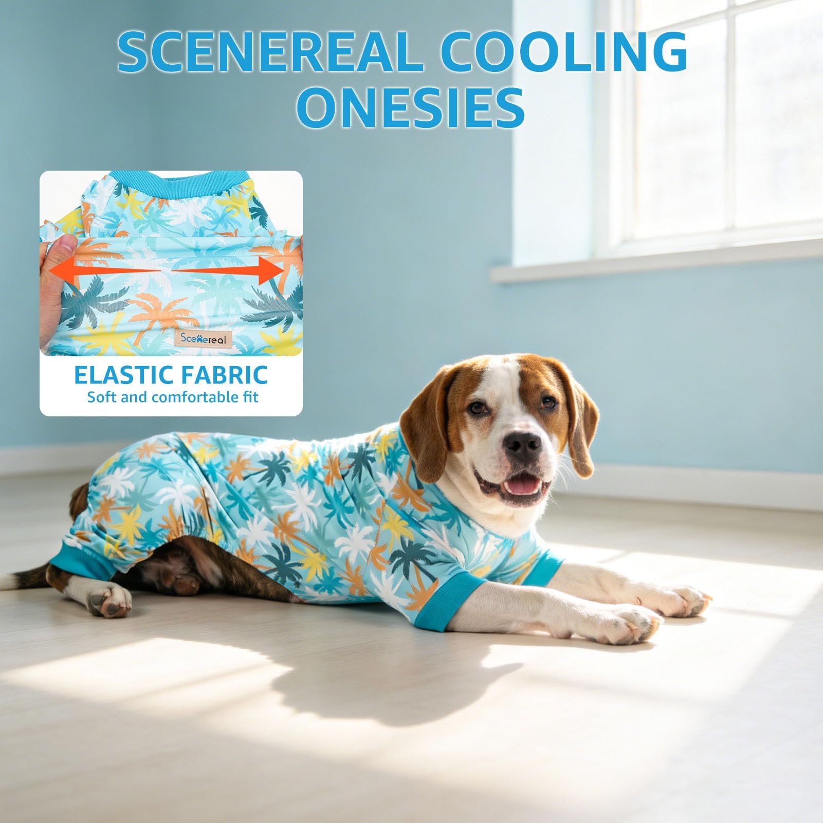 SCENEREAL Chemise de soleil pour chien, gilet rafraîchissant, séchage rapide, respirant, combinaison légère pour animal domestique, résistant à la saleté, contrôle de la perte des poils, pour chiens