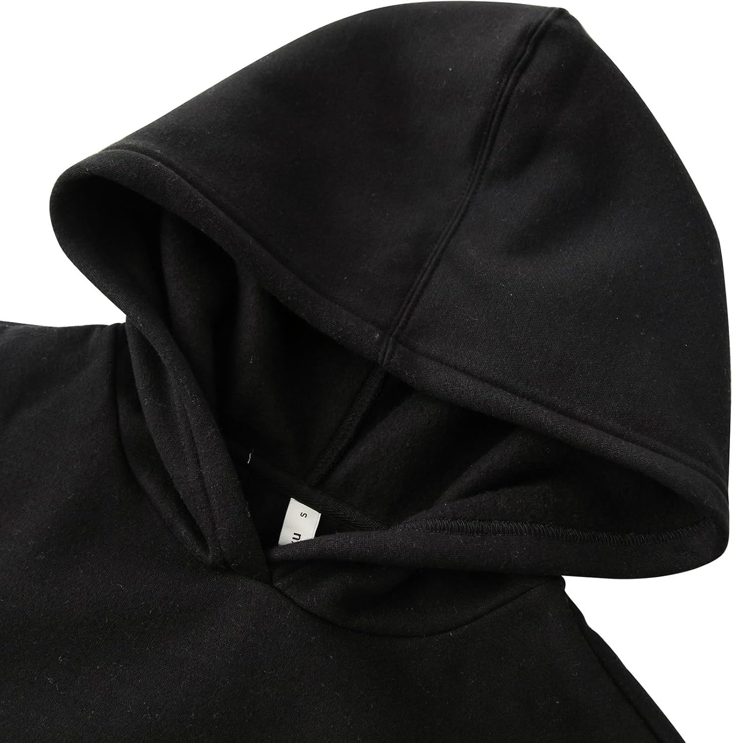 Amazhiyu Women’s Fleece Cropped Hoodies Casual Long Sleeve Pullover Crop Tops - Image 4