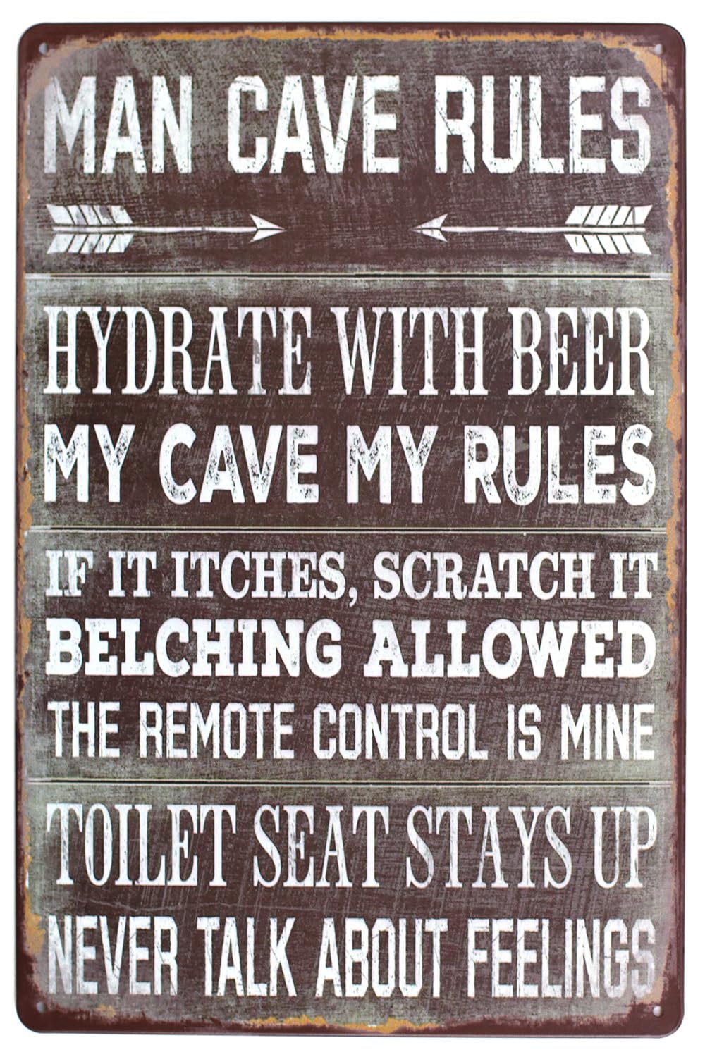 KWQDOZF Man Cave Rules Hydrate With Beer Metal Tin Sign Wall Home Decor Art Plaque Retro Vintage (Beer)