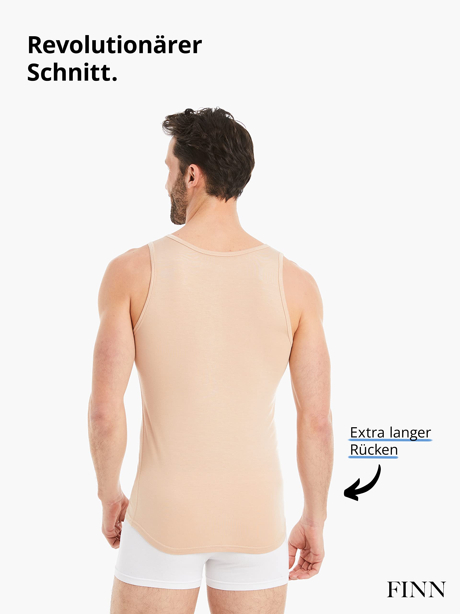 FINN Podkoszulek biznesowy męski bez rękawów Tank Top - podkoszulek męski z oryginalnego materiału Lenzing® Modal - idealna koszulka pod pachami pod koszulą i garniturem