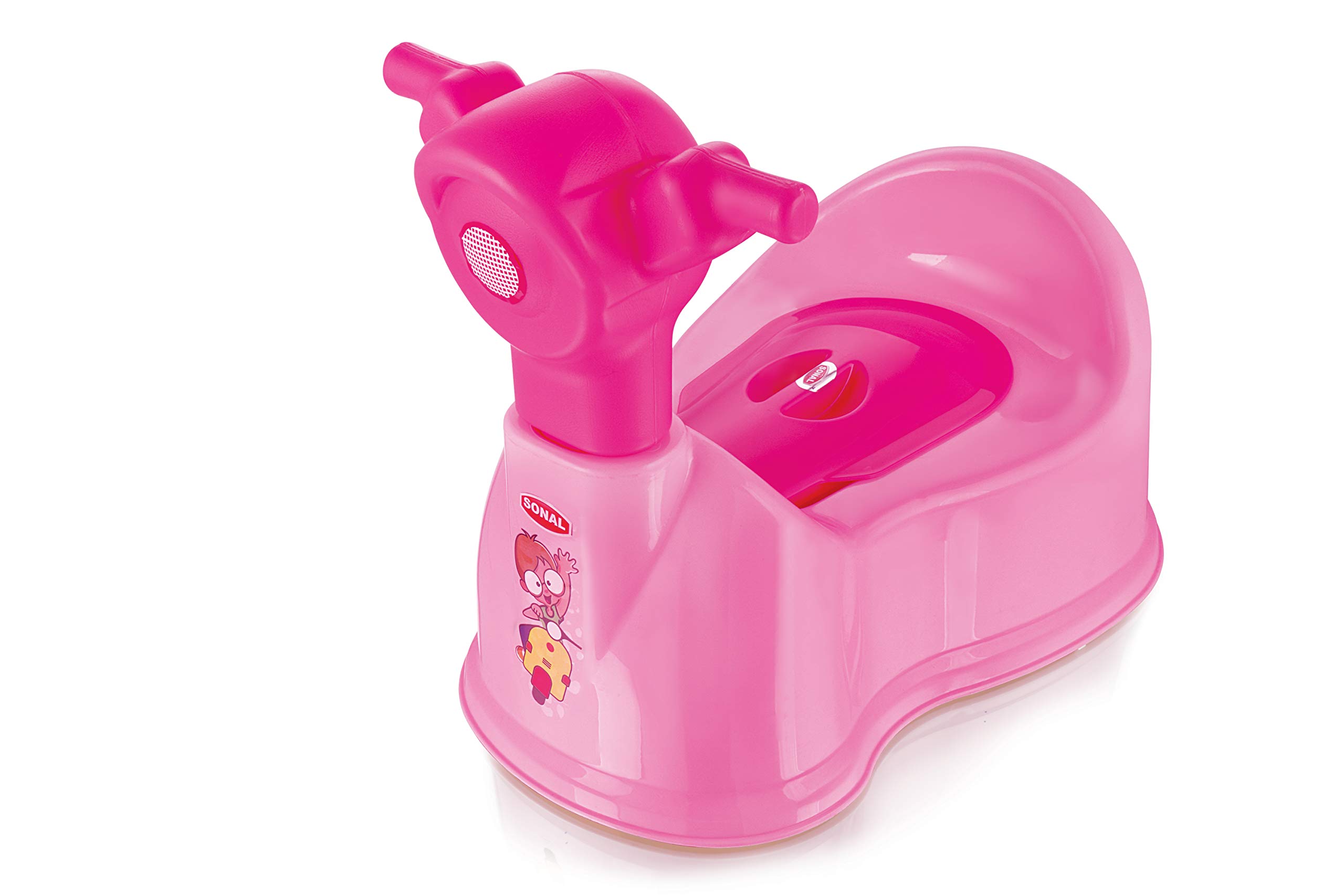 aaKaR Sonal - Baby Scooty - Baby Toilet Trainer Potty Seat with Removable Tray, Lid Cover (Pink) (Pink), Plastic 2