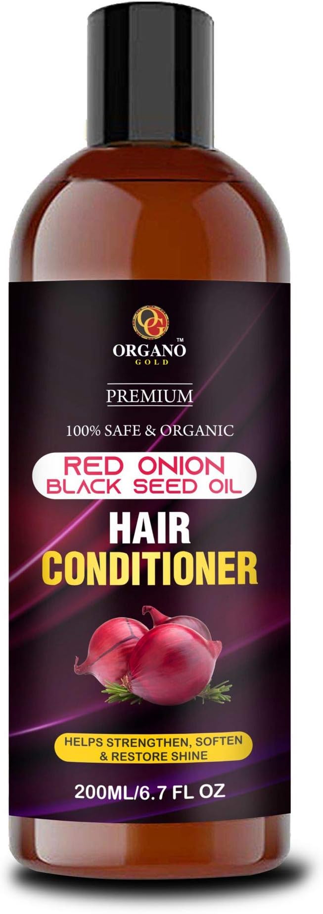 ORGANO GOLDOrganic Red Onion Hair Treatment Conditioner-200 ml | 18 In 1 Magical Conditioner With Vitamin E, Hibiscus, Amla & Aloe Vera -SLS, Paraben & Chemical Free