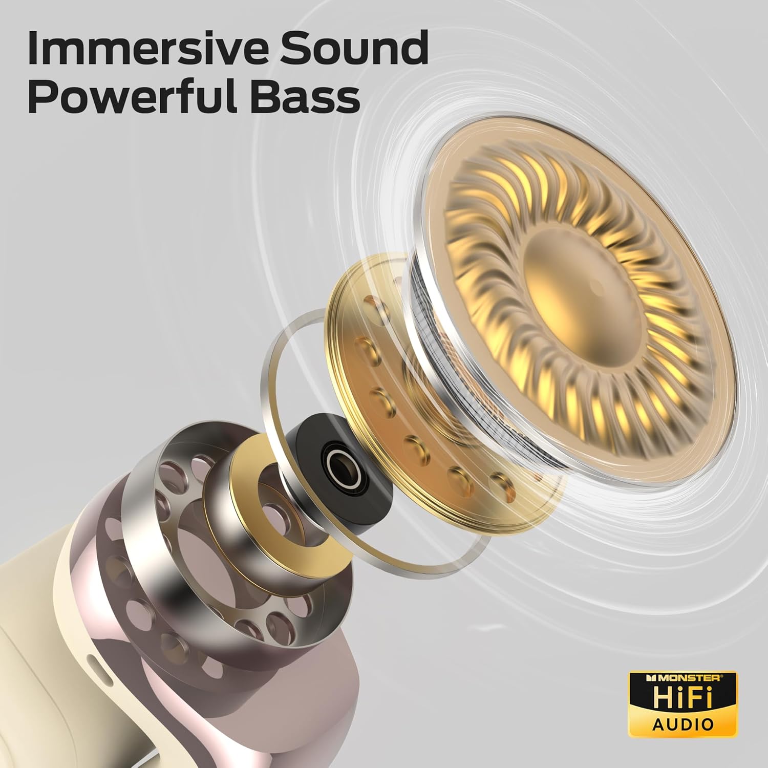 Monster Airclip AC210 Open Ear Headphones, Clip-On Earbuds, Lightweight Comfort, Secure Fit, Crystal-Clear Call, IPX6, 36H Playtime, Bluetooth 6.0 Wireless Earbuds for Running/Cycling/Gym (White) - Image 3