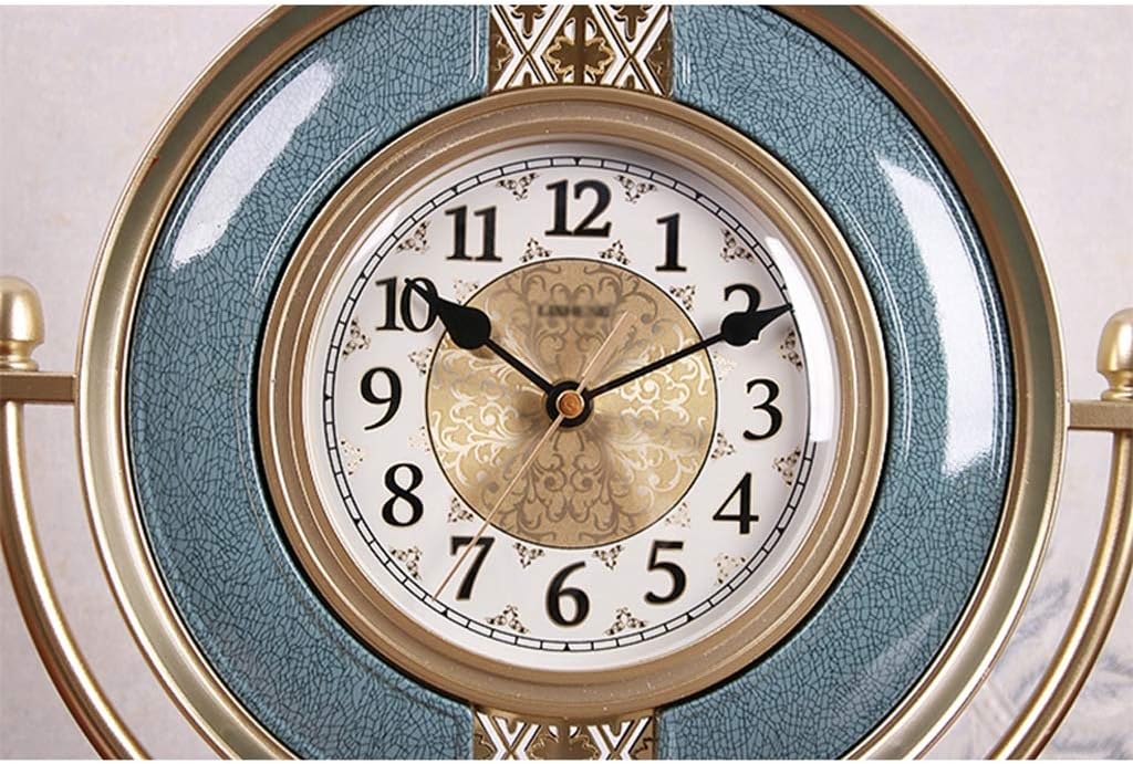 Desk Clock Living Room Old-Fashioned Ornaments European Classic Fashion Household Desktop Clocks Bedroom Mute Simple Desktop Desk Clocks Table Clock (Color : A)