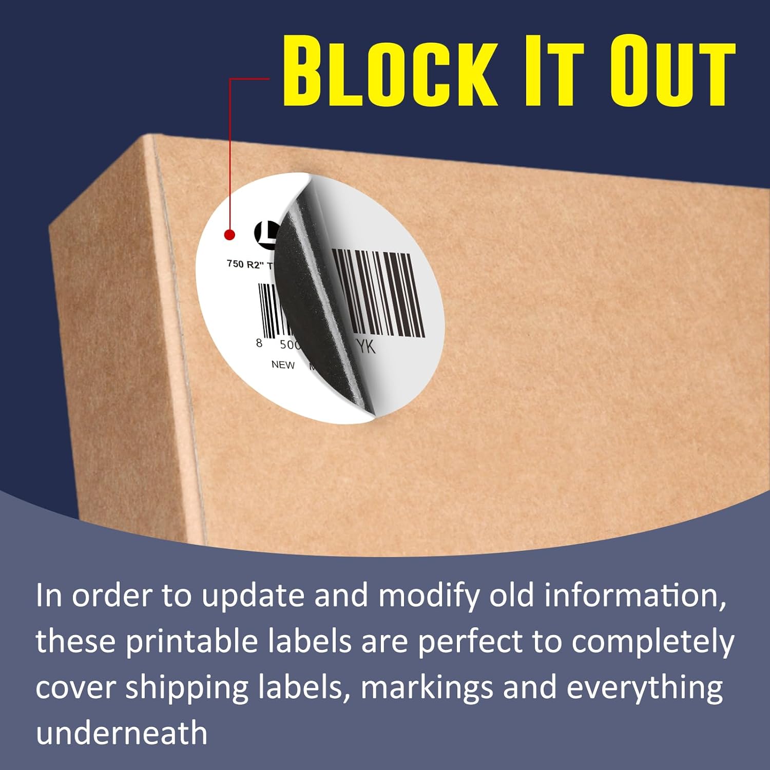 L LIKED 2" Round Direct Thermal Labels for Block, Permanent Adhesive Circle Label & Compatible with Rollo, Zebra and Other Desktop Printers (10 Roll, 7500 Labels) - Image 3