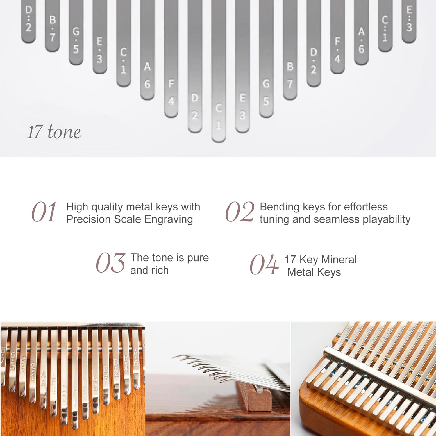 RISEN 17-Key Kalimba Thumb Piano, Acacia Wood, Handcrafted Professional Musical Instrument with Carrying Case, Tuning Hammer, Study Guide – SLEEPING FOREST