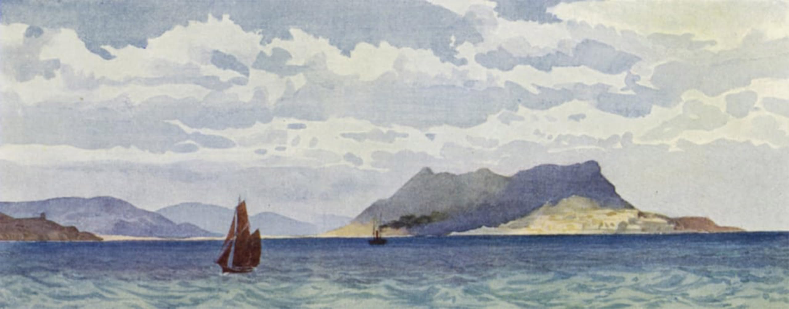 Serendipitp No Frame Retro Picture Poster Wall Art Pictures Painting Gibraltar From The West By Alexander Henry Hallam Murray Wall Art Canvas Print For Wall Decor 60X90cm