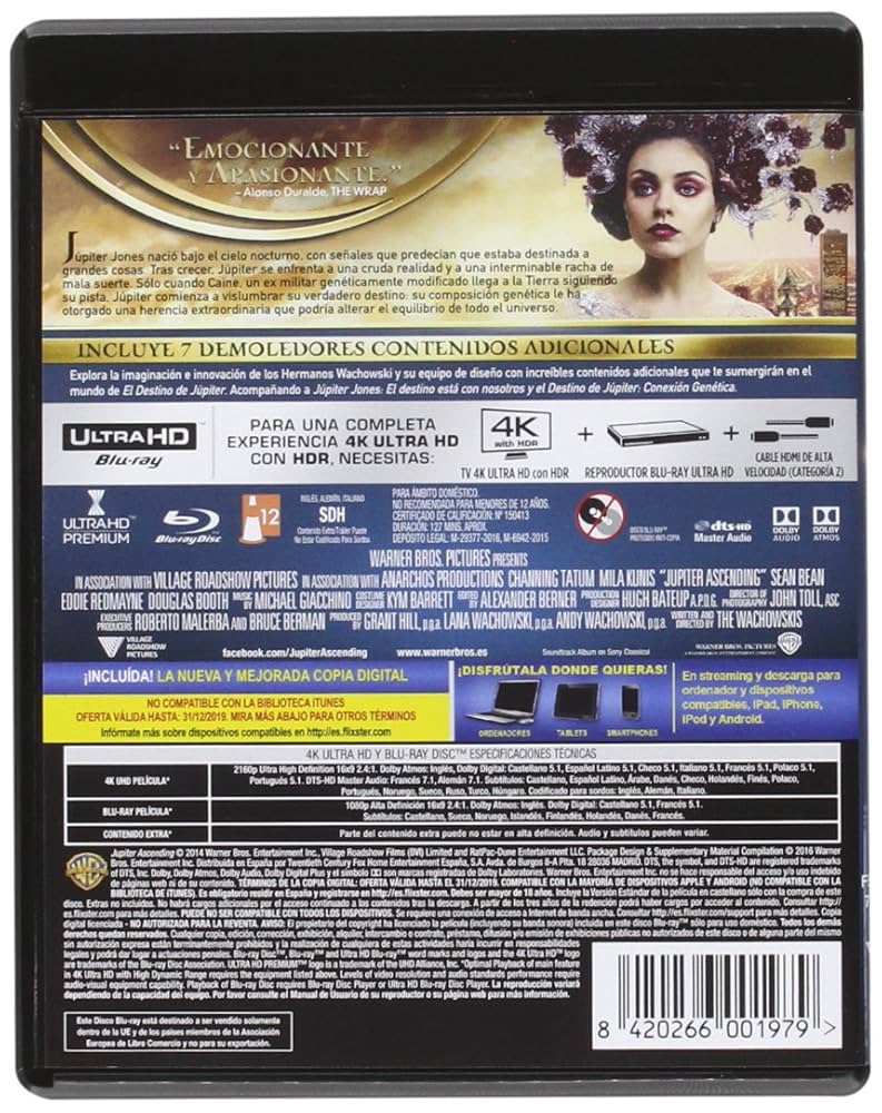 Jupiter Ascending UltraHD 4K Ultra-HD + Blu Ray (Import mit