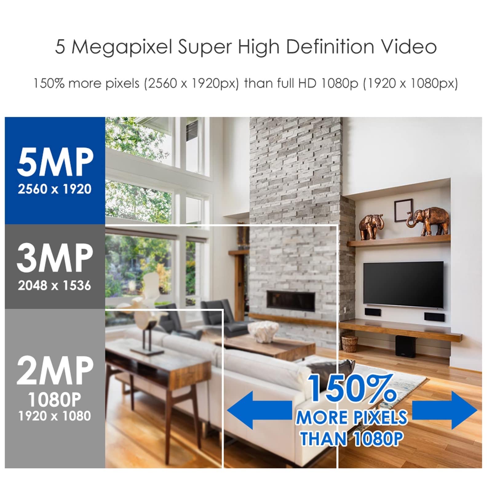 Camera Surveillance, 8 pièces 5MP H265 HD 5MP Kit de Surveillance vidéo à Domicile 8CH CCTV DVR Kit intérieur/extérieur système de caméra de sécurité étanche,Sécurité, Antivol