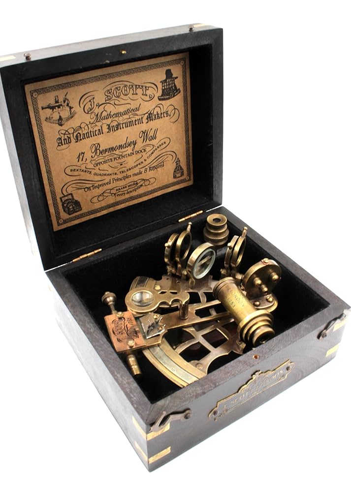 六分儀　古典的な真鍮製測量器具 六分儀 古典的な真鍮製測量器具