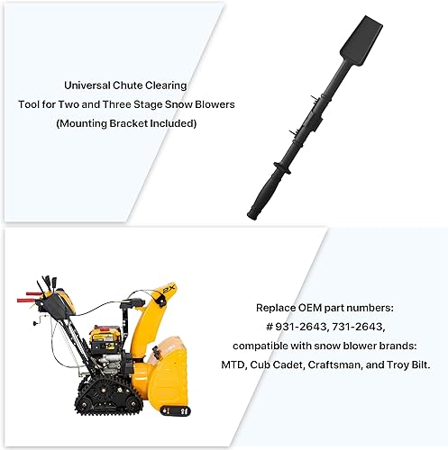 Miniatura 4 de Herramienta de limpieza de canal de lanzador de nieve para MTD OEM-731-2643, Cub Cadet 931-2643, Craftsman Clean Out Tool