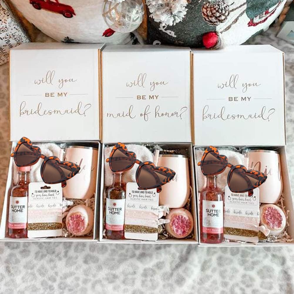 Bachelorette Party Favor Sunglasses 6 Pack,Retro Cat Eye Heart Sunglasses for Women,Bridesmaid Proposal Gifts - Image 7