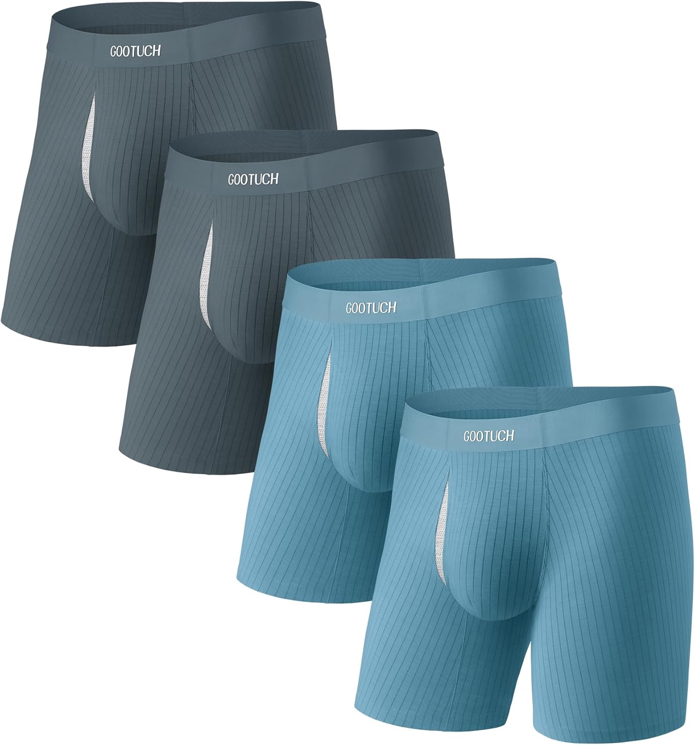 GOOTUCH Men's Modal Breathable Underwear, Moisture Wicking Odor Control Boxer Briefs, Ultra-Soft Stretch Seamless(2&4 pack)