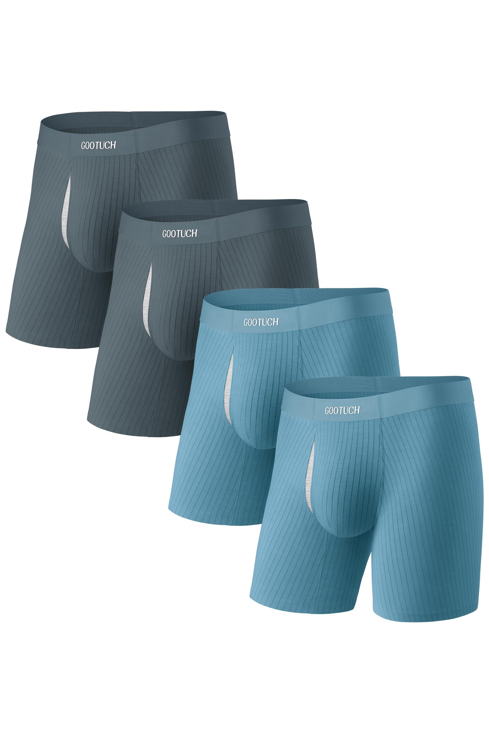 GOOTUCH Mens Modal Breathable Underwear Moisture Wicking Odor Control Boxer Briefs Ultra-Soft Stretch Seamless 2 4 pack