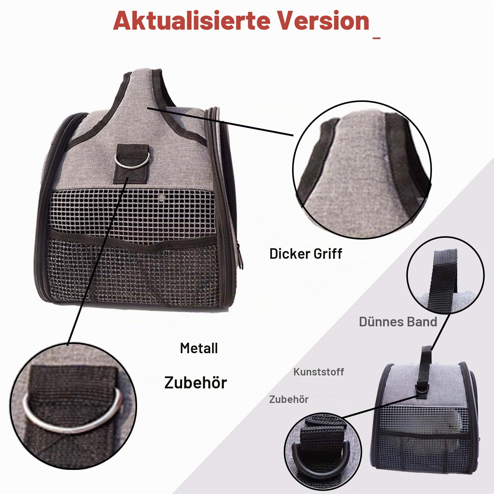 Tragetasche Kaninchen,transportbox meerschweinchen für 2 Tiere,transportboxs kleine Haustiere, Hamster, Vogel, Hasen, Tiertasche mit stabilem Griff und wasserdichtem Pad, einfaches Reisen