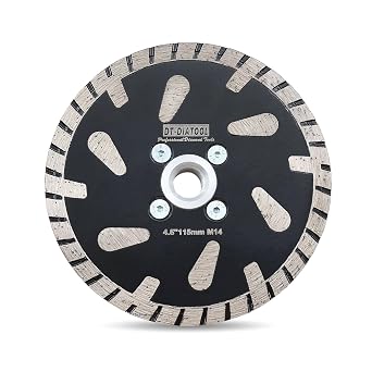 DT-DIATOOL Diamond Blade 4-1/2 Inch for Concrete Granite Brick Diamond Disc with Slant Protection Teeth for Angle Grinder