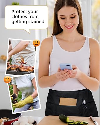 Xeoxarel Short Apron and Bib Apron with Pockets Bundle