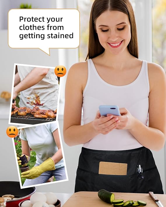 Xeoxarel Short Apron and Bib Apron with Pockets Bundle