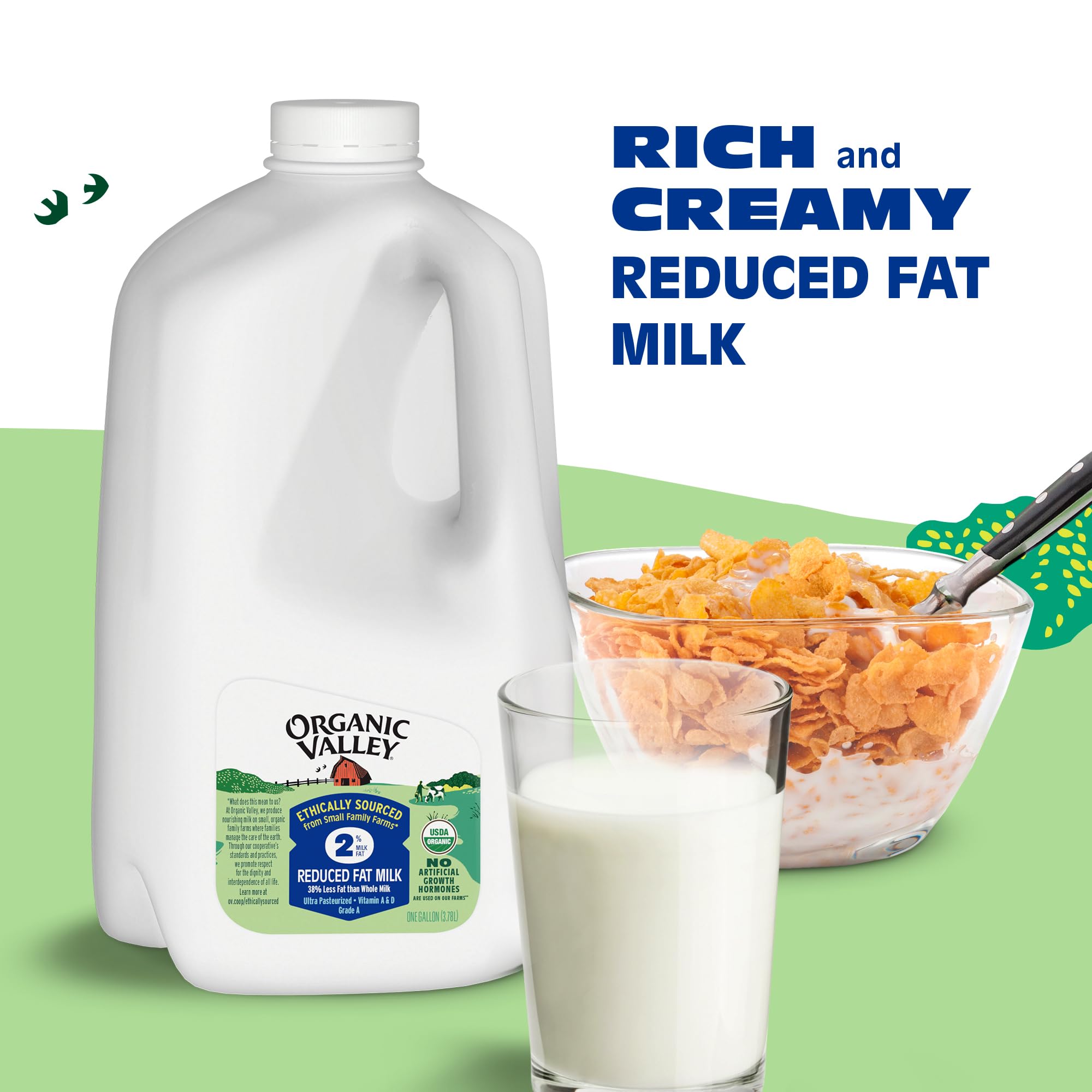 Organic Valley® Organic 2% (Reduced Fat) Milk — Pasture Raised, Non GMO — 128 oz (Gallon)