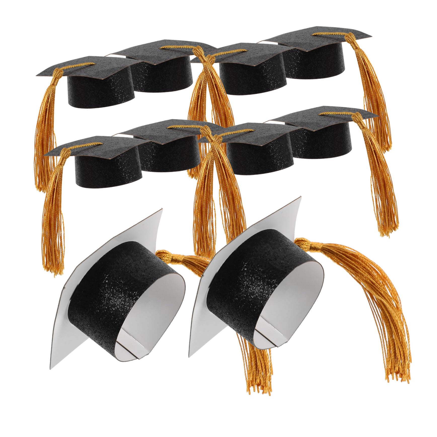 ULTECHNOVO 5 Sätze Lustige Hülle Trinken Party Kappen Abdeckung Abschlusskappe Mini Grad Hüte Absolventen Klein Rosa Deckel Für Getränkebecher Papier 20 Stück * 5