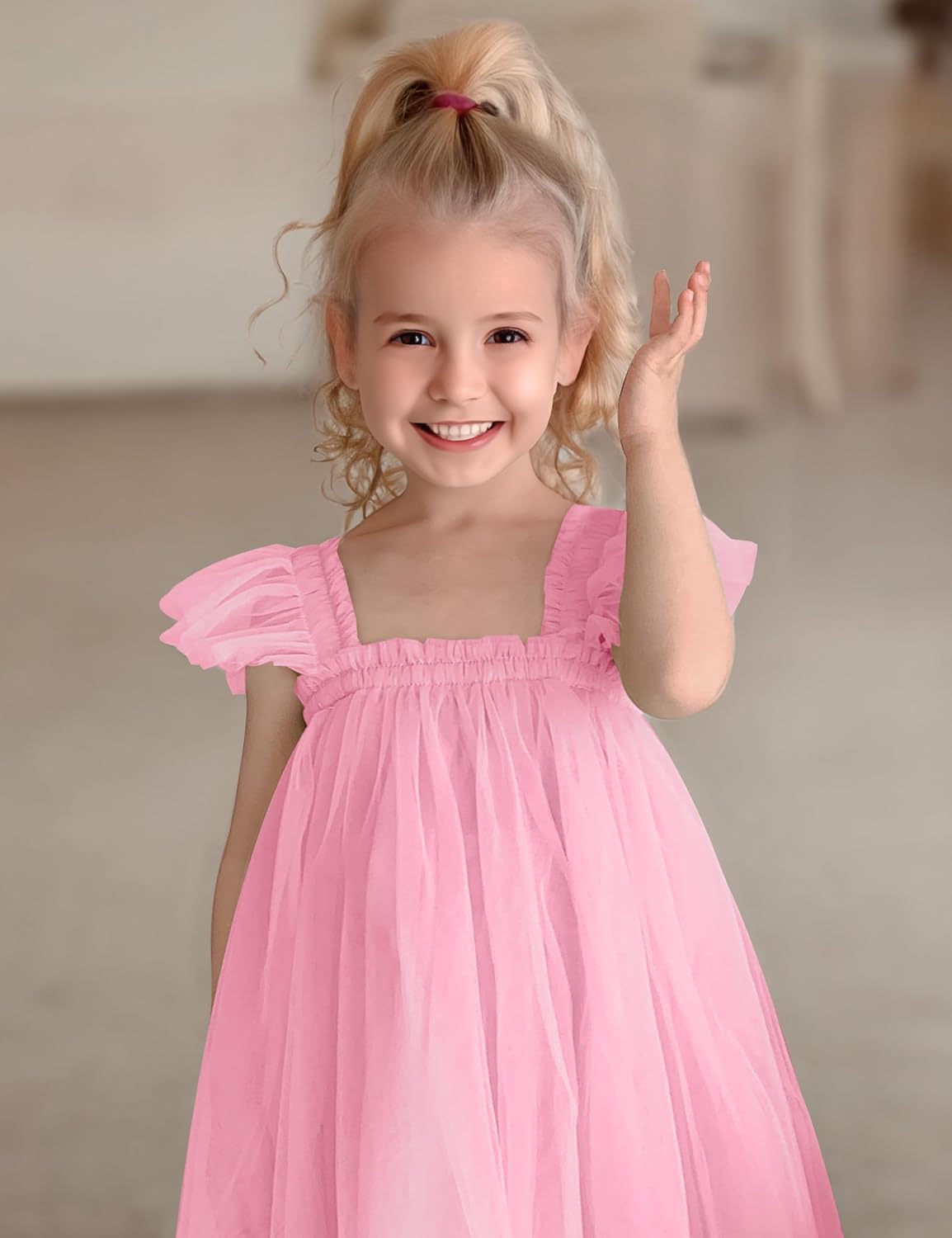 Baby Girl First Birthday Outfit Cake Smash 1st Birthday Dress with Flower Headband image 2