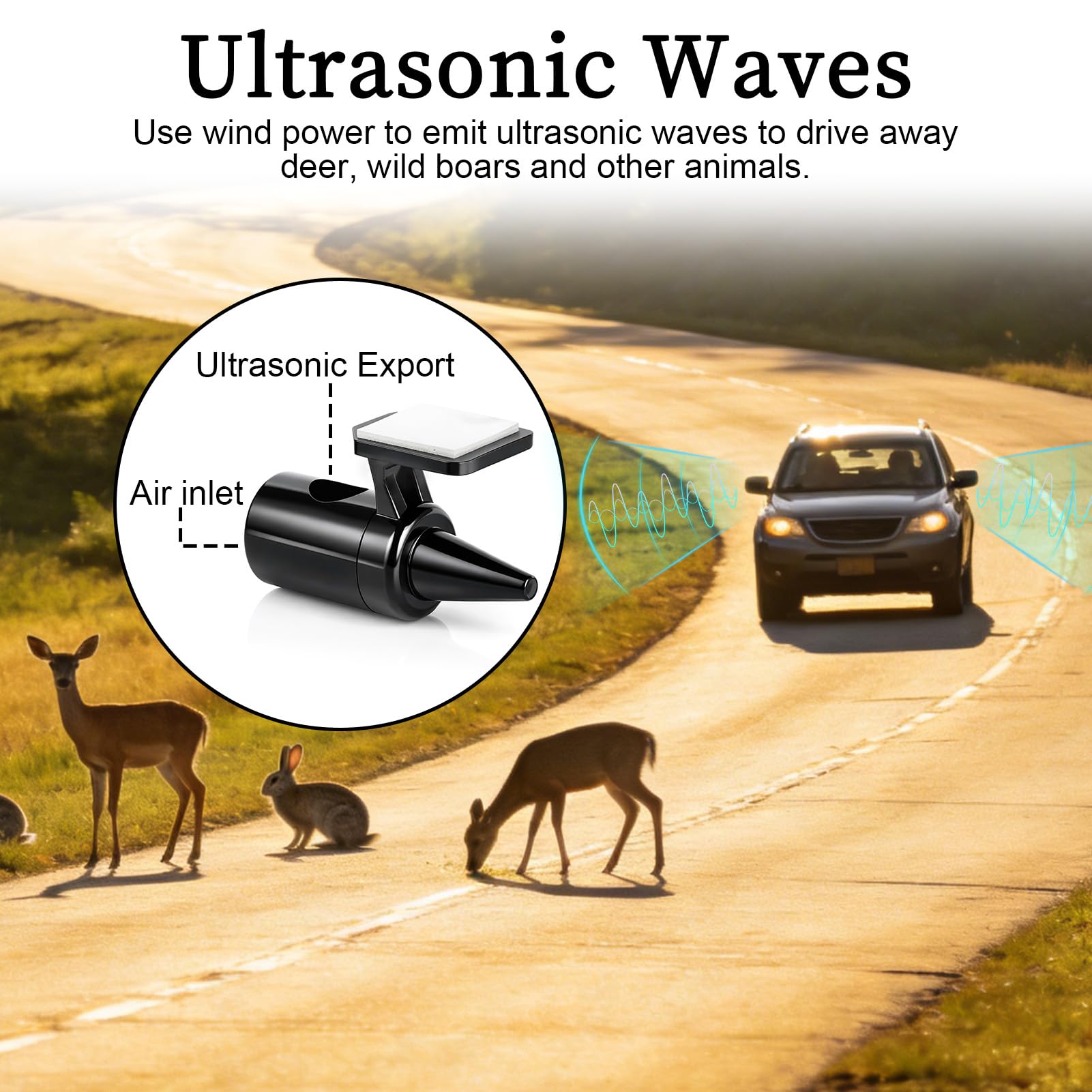 8PCS Ahuyentador de Jabalies, Silbato Ahuyentador de Animales para Coche, Alarma Ultrasónico de Advertencia para Animales para Coches y Motos, Dispositivo Anti Animales Coche de Jabalíes, Ciervos — view 3