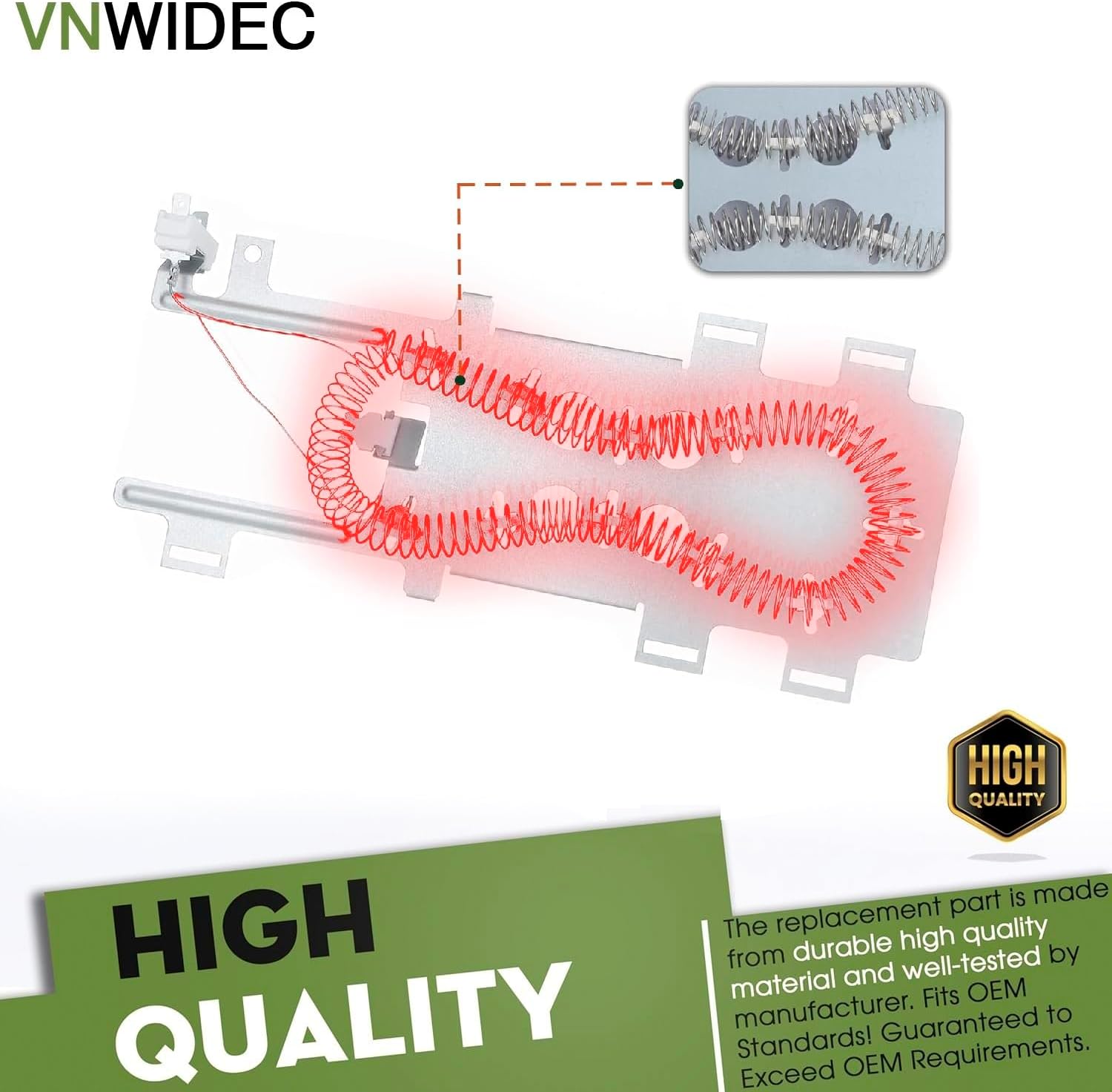 𝐔𝐩𝐠𝐫𝐚𝐝𝐞 MED6000XR2 MED6000XW0 MED6000XW1 MED6000XW2 MED7000AG0 MED7000AW0 MED7000XG0 MED7000XG1 Dryer Heating Element kit Replacement for Maytag Dryer Include Thermostat, Thermal Fuse