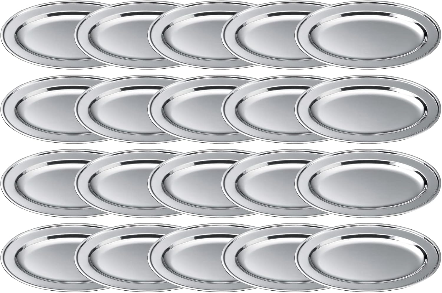 90040443 7.9 inches (20 cm), Stainless Steel Oval Dish, 20 Pieces