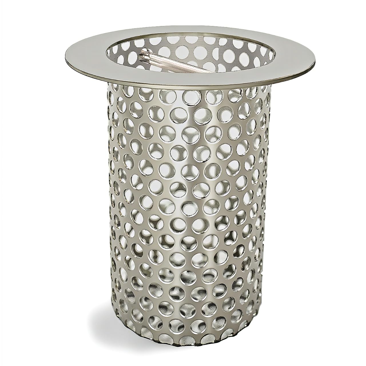 3in Commercial Floor Drain Strainer, 4in Tall 3in Diameter with Carry Handle 316 Stainless Steel Floor Drain Filter, Finely Polished Drain Basket for