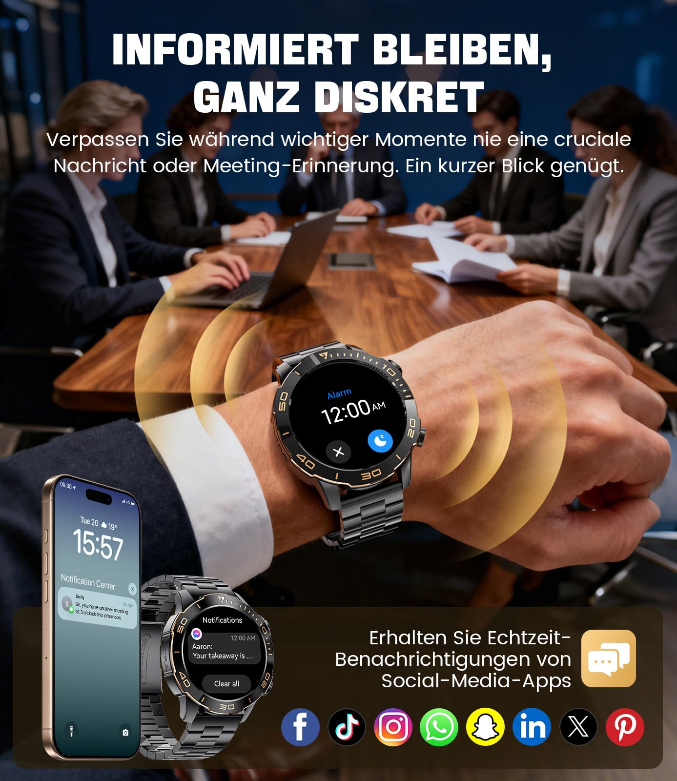 Joautrial GPS Smartwatch voor Heren, 2,13 inch AMOLED Militair Horloge