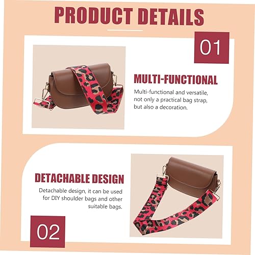 Miniatura 3 de EXCEART 5pcs Adjustable Shoulder Strap Purse Accessories Leopard Print Bag Tote Bag for Women Crossbody Purse Strap Adjustable Straps Wide Bag Strap