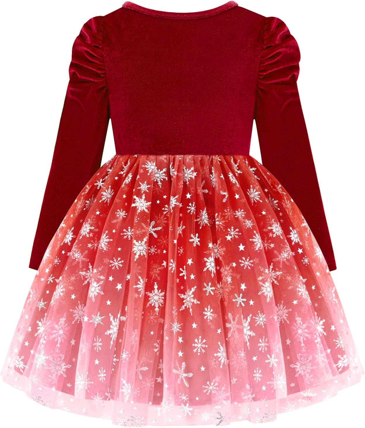 Toddler Girls Velvet Christmas Dress Kids Long Sleeve Snowflake Tulle Tutu Party Dresses Baby Fall Winter Outfits - Image 5